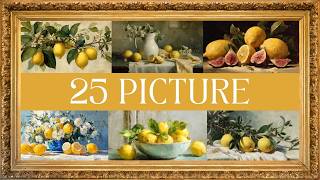 25 Vibrant Lemon Still Life: Mediterranean Holiday Vibe for Your TV | Soft Instrumental Music screenshot 3