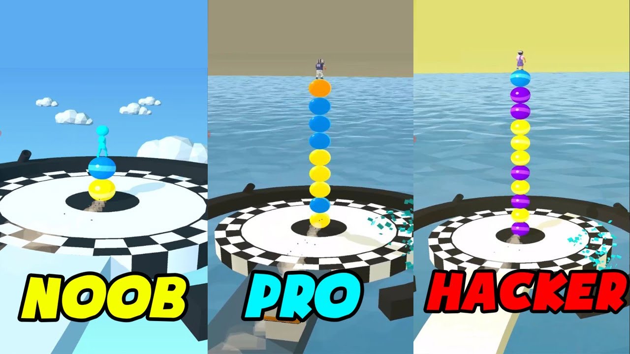 NOOB vs PRO vs HACKER in Stack Rider