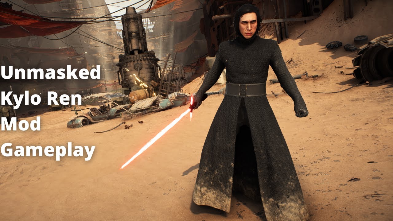 Star Wars Battlefront II - Unmasked Kylo Ren Mod Gameplay (Force Awakens)