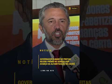 Elmano de Freitas recebe prêmio no Senado por avanço da alfabetização no Ceará
