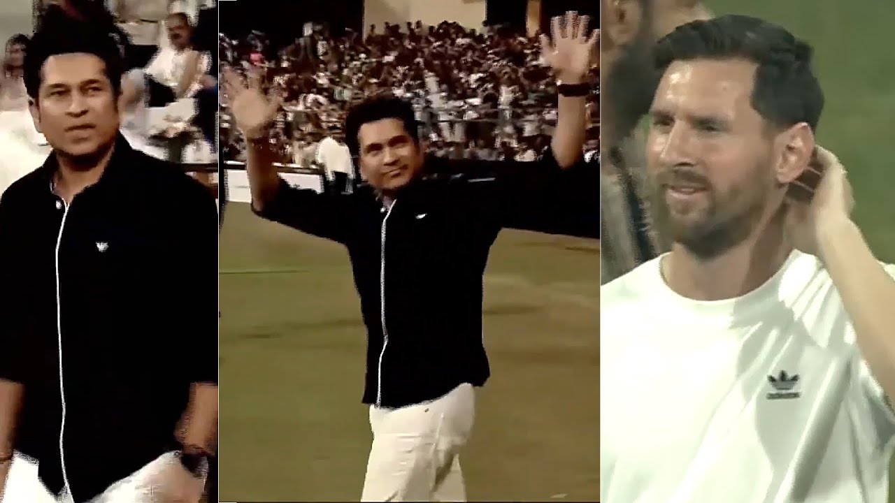 Sachin Tendulkar And Lionel Messi Visuals At Wankhede Stadium | Messi India Tour | NewsBuzz