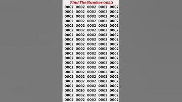 Only 1% Can Find the Hidden 0020 Number in 50 Seconds ⏱ | Brain Teaser Challenge