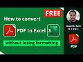 How to convert PDF to Excel without losing formatting