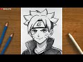 Easy anime Drawing | how to draw Boruto Uzumaki easy step by step || Drawing Naruto
