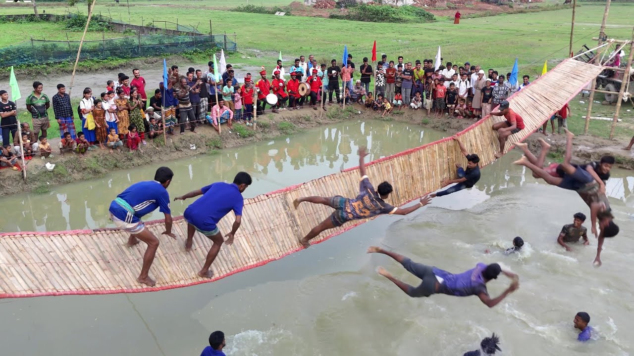 What's the Worst That Could Happen on a Swing Bridge. #algamingfun #mrbeast #funnygame #challenge