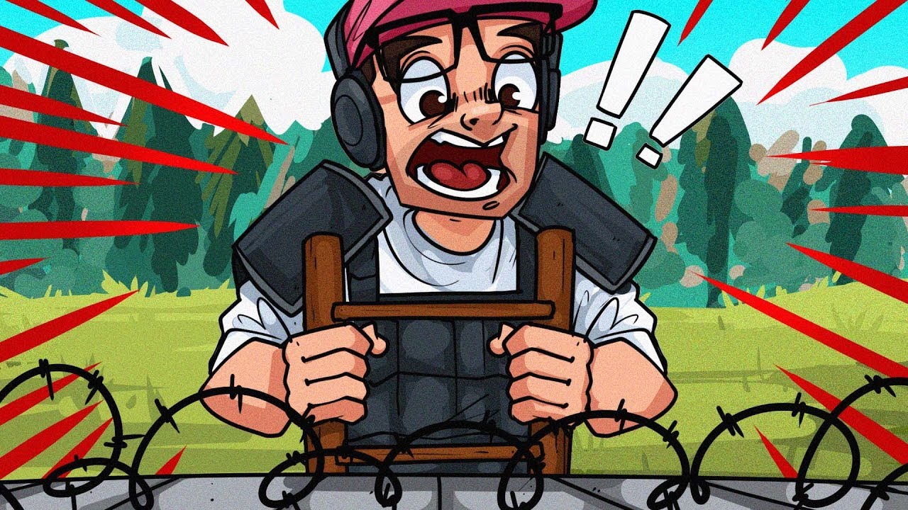 Raiding a base in Rust with JUST a ladder