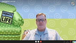 Patrick McEntee, heart recipient - Donate Life Green Chair Sit-in