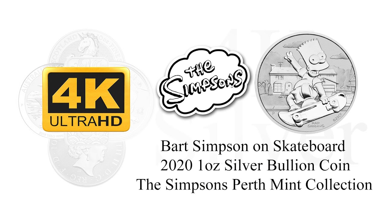Bart Simpson On Skateboard 2020 1oz Silver Bullion Coin - The Perth Mint