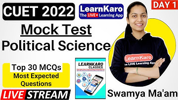 CUET Mock Test | Political Science Domain Top 25 MCQs @CUETLearnKaroClasses​