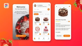 Cake Ordering Mobile App Design in Figma | Figma Tutorial screenshot 2