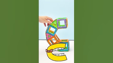 Can you guess answer? Let’s build something with Condis magnetic blocks! #alphabetlore #spielzeug