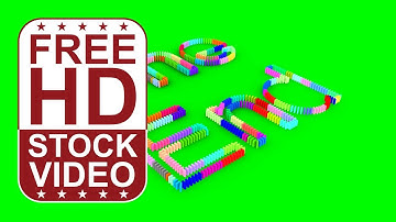Free Stock Videos - DOMINO Text "The End" on green background