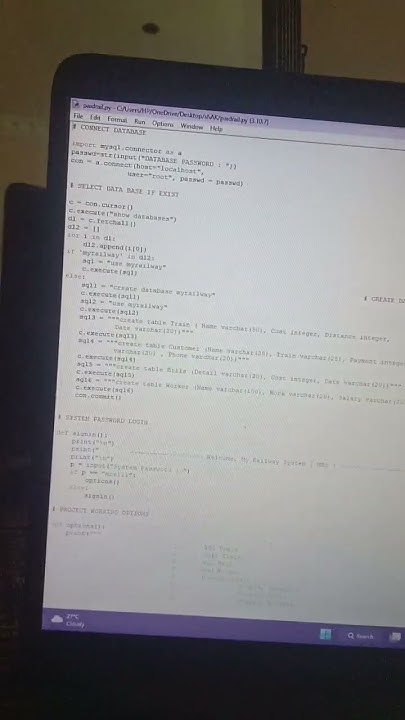 python with MySQL connectivity projects ||Railway management project ...