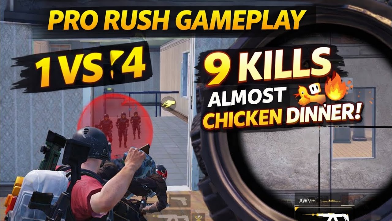 PUBG Rush Gameplay 😱 1 VS 4 Squad Wipe | 9 Kills | Almost Chicken ...