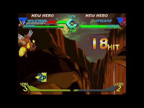 X-Men vs. Street Fighter - Wolverine, Storm vs. Cyclops, Akuma 2