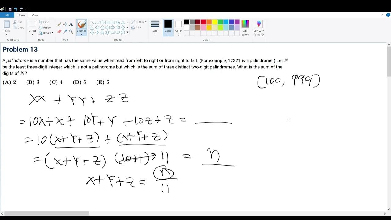 2019 AMC 8 Problem 13 - YouTube