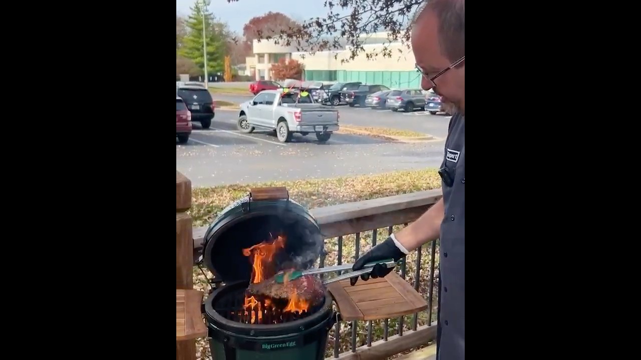 Cowboy Ribeye Steak on the Big Green Egg | Video Recipe