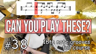 16th note drum groove with bass and snare drum beginner to intermediate syncopation #38