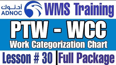 Work Categorization Chart | ADNOC WMS, Module 2, Lesson # 30