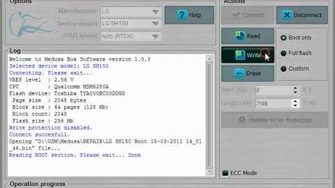 LG SH150 - advanced mode read boot and repair