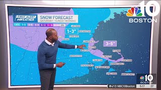 Forecast: Up to 6 inches of snow possible for parts of Mass. this weekend