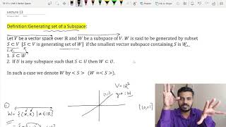 Generating set of a vector space | Linear Algebra | Lecture 27