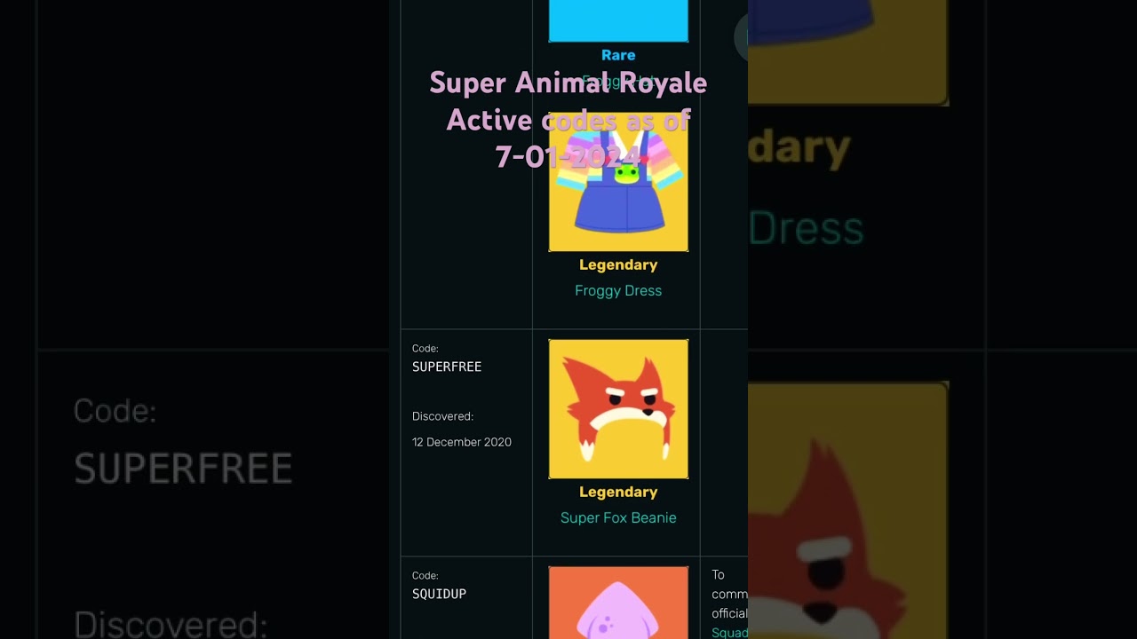 FREE Active codes as of July 2024 for Super Animal Royale.