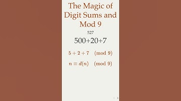 Math on Shorts: The Enigma of Digit Sums & Mod 9! #SmarterInAMinute