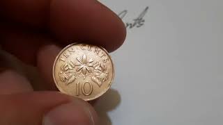 1987 The Antique Singapore ?? 10 Cents Coin ?, Want to sale. #antique #coin #singapore #1987