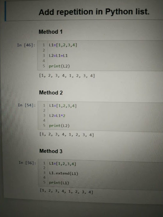 Add repetition in Python List - YouTube
