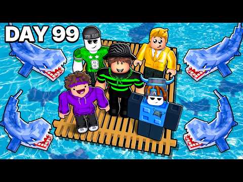 Thumbnail for We Survived 100 Days Lost At Sea In Roblox!