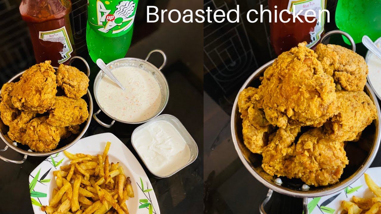 Broasted chicken recipe/ Homemade broasted chicken recipe in malayalam
