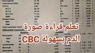 تعلم قراءة تحليلات الدم الكاملة #CBC و تشخيص المرض