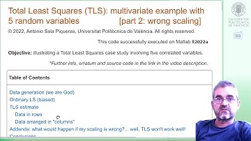 Total Least Squares 5 variables:  wrong scaling Matlab example (2)