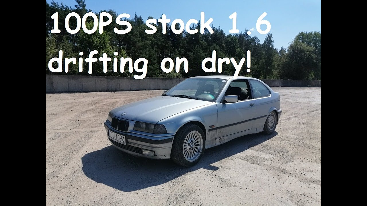 Low power BMW E36 316i 1.6 Compact drifting on dry quite well!