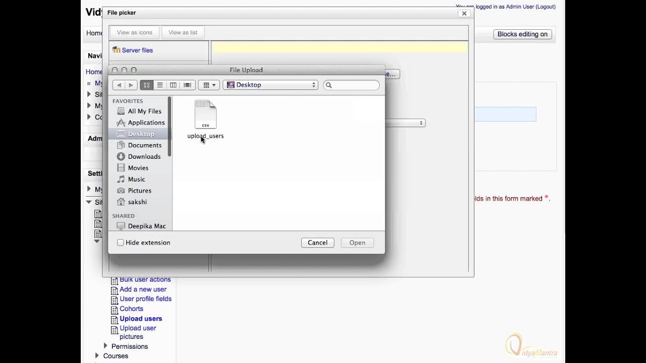 Moodle - Upload users in bulk - YouTube