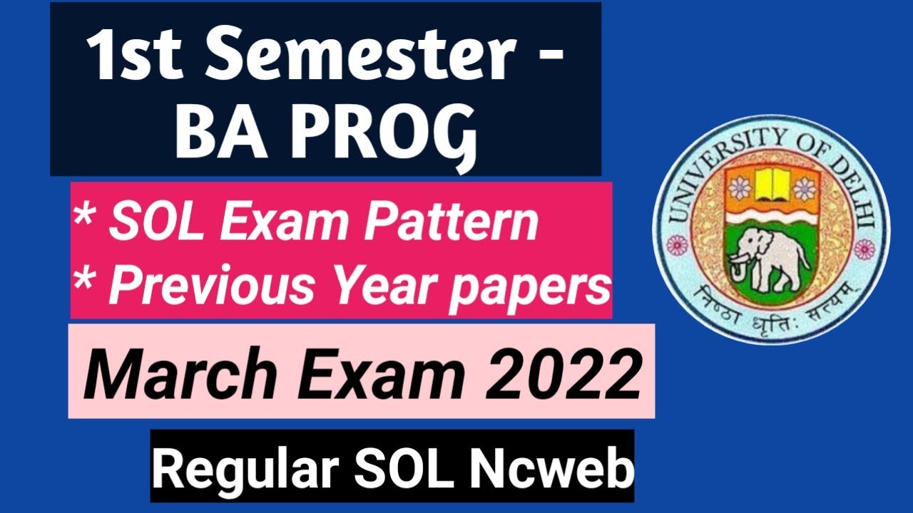 SOL 1st Semester BA PROG Previous Year Question Papers 2022 | OBE SOL Exam Pattern