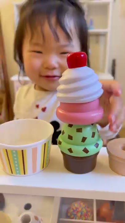 Adorable toddler opens up her own ice cream shop #shorts