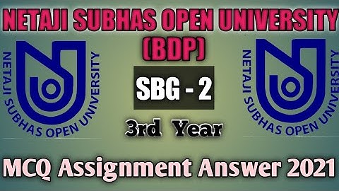NSOU BDP SBG-2 assistant submission Exam answer sheet for Third year