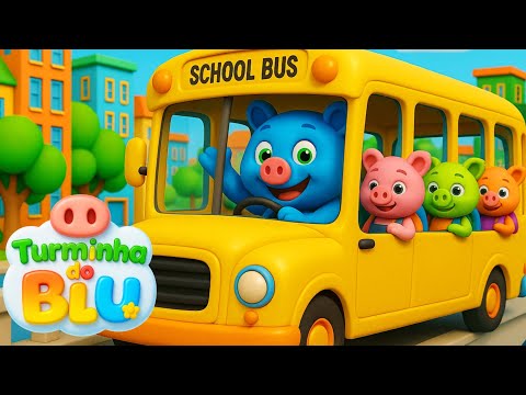🎶A RODA DO ÔNIBUS | Blu leva as crianças para a escola de ônibus - Musica infantil