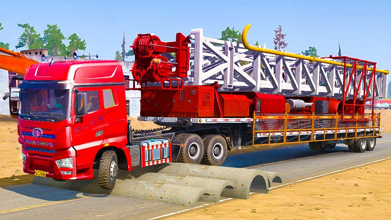 Dump Truck vs Extreme Broken Road with Speed Bumps | Spintires: Mudrunner Gameplay