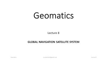 Geomatics Lecture 8