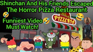 Shinchan Escaped The Horror Pizza Restaurant With His Friends🔥 Funniest Video🤣Gone Very Funny😂Roblox screenshot 5