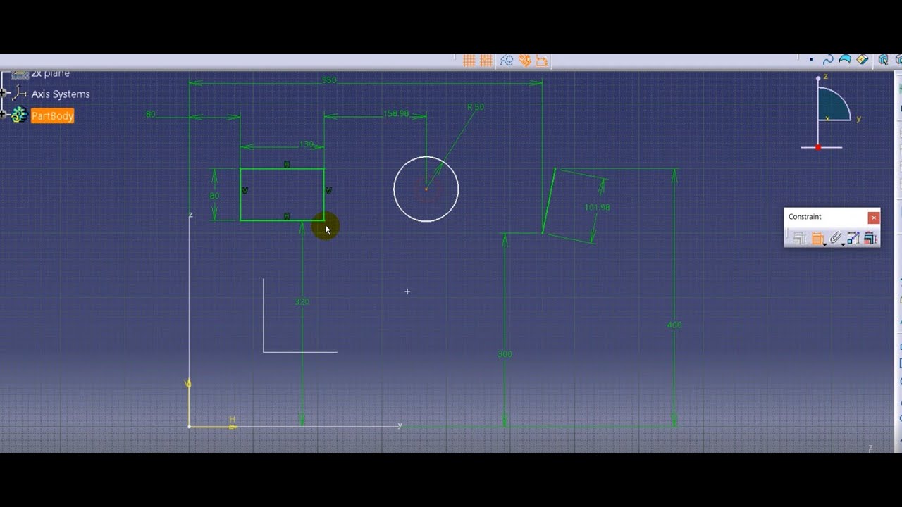 CATIA V5 I Constraints YouTube