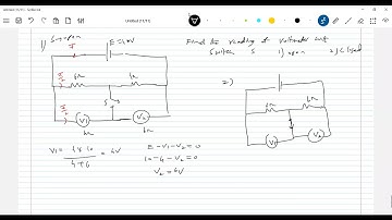 3) JEE |  find the reading of voltmeter with switch S closed and S  open in a circuit as shown
