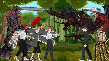 Denji, Devil Chainsaw Man, Power, Makima VS Aki Gun Devil - Drawing Cartoon 2