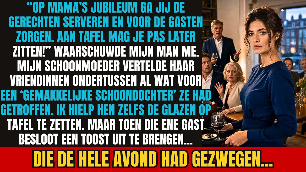 Ik stond de hele avond in mijn eigen huis te serveren, terwijl mijn man en zijn moeder lachend aan tafel zaten. "Nathalie heeft zelf aangeboden te helpen. Niemand heeft haar gedwongen," zei hij,...