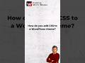Add Custom Css In WordPress Theme #shorts #wordpress #youtubeshorts