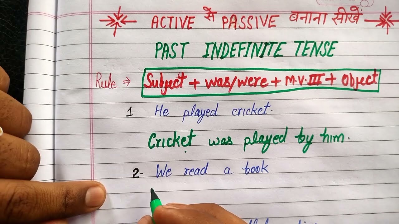 active passive || active voice Passive voice | active Passive past indefinite tense