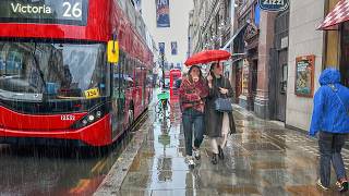 Rainy London City Tour 2026 ☔️ Enjoy a Refreshing Respite from the Heat! | 4K HDR London Walk